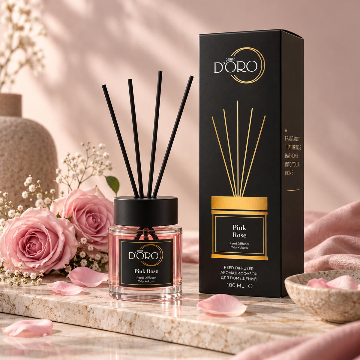 Pink Rose Perfume Reed Diffuser